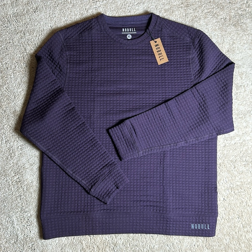 NWT NOBULL Men’s Quilted Crew Pullover Purple XL